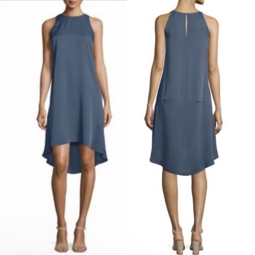 Theory 100% Silk Georgette Adlerdale Hi Low Dress Size 2